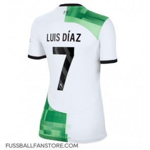Liverpool Luis Diaz #7 Replik Auswärtstrikot Damen 2023-24 Kurzarm